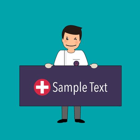 Dentist, Cartoon character Dentist Design, Medical worker, Medical concept. Vector illustration design.のイラスト素材