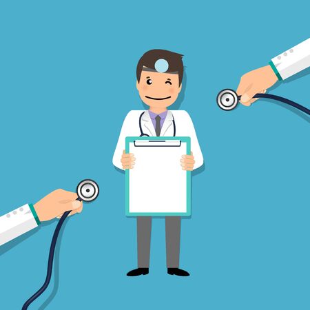 Dentist, Cartoon character Dentist Design, Medical worker, Medical concept. Vector illustration design.のイラスト素材