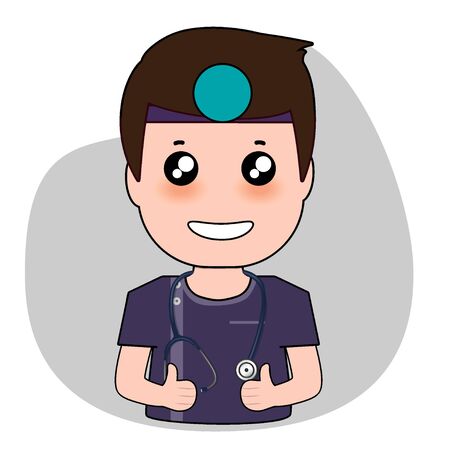 Dentist, Cartoon character Dentist Design, Medical worker, Medical concept. Vector illustration design.のイラスト素材