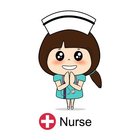 Cartoon character Nurse Design, Medical worker, Medical concept. Vector illustration design.のイラスト素材