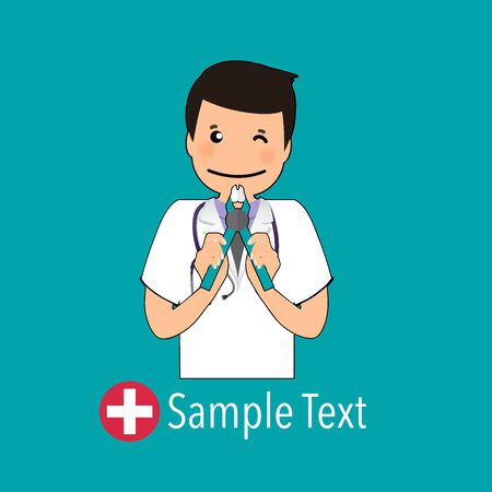 Dentist, Cartoon character Dentist Design, Medical worker, Medical concept. Vector illustration design.のイラスト素材