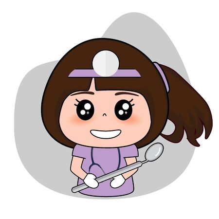 Dentist, Cartoon character Dentist Design, Medical worker, Medical concept. Vector illustration design.のイラスト素材