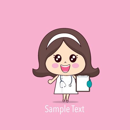 Cartoon character Doctor Design, Medical worker, Medical concept. Vector illustration design.のイラスト素材
