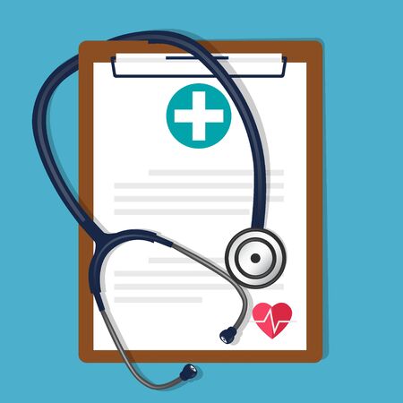 Medical background with stethoscope. Vector Illustration design.のイラスト素材
