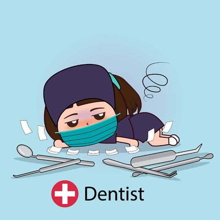 Dentist, Cartoon character Dentist Design, Medical worker, Medical concept. Vector illustration design.のイラスト素材