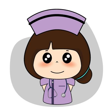 Cartoon character Nurse Design, Medical worker, Medical concept. Vector illustration design.のイラスト素材