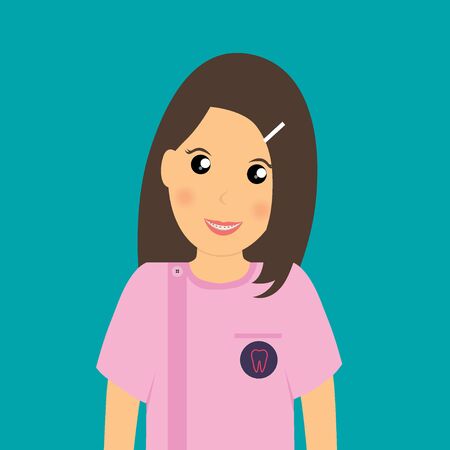 Dentist, Cartoon character Dentist Design, Medical worker, Medical concept. Vector illustration design.のイラスト素材