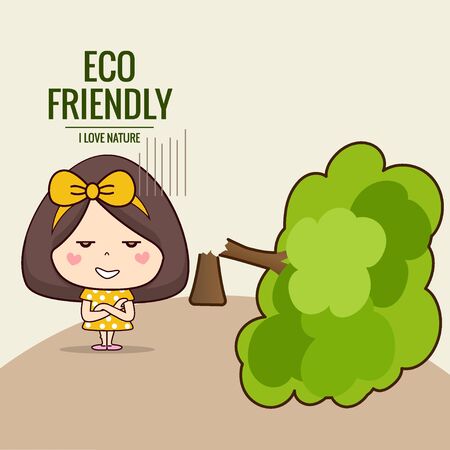 Save world. Eco friendly. Ecology concept. Vector illustration.のイラスト素材