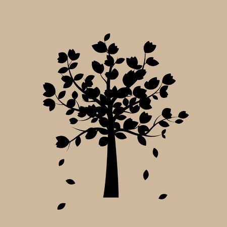 Tree Silhouettes. Abstract tree. Vector illustrationのイラスト素材