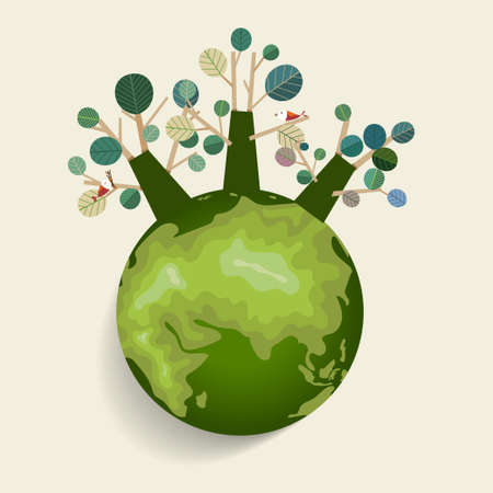 Abstract tree. Ecology concept with tree background. Vector illustration.のイラスト素材