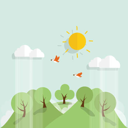 Abstract tree. Ecology concept with tree background. Vector illustration.のイラスト素材