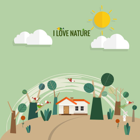 Abstract tree. Ecology concept with tree background. Vector illustration.のイラスト素材