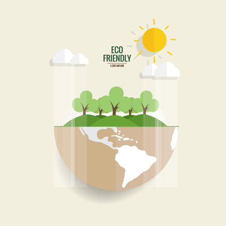 Abstract tree. Ecology concept with tree background. Vector illustration.のイラスト素材