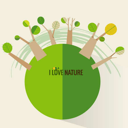 Abstract tree. Ecology concept with tree background. Vector illustration.のイラスト素材