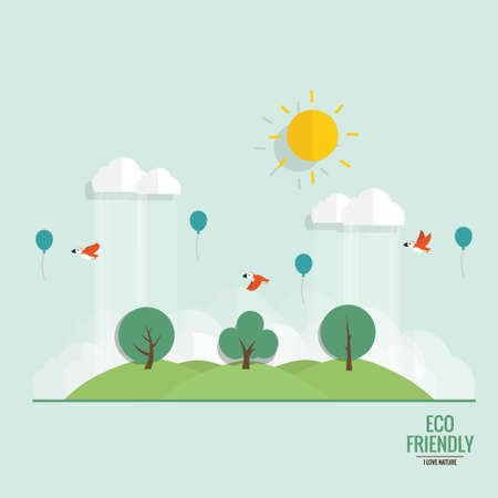 Abstract tree. Ecology concept with tree background. Vector illustration.のイラスト素材