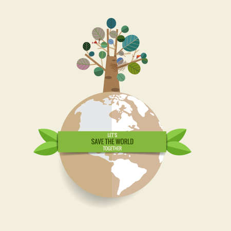 Abstract tree. Ecology concept with tree background. Vector illustration.のイラスト素材