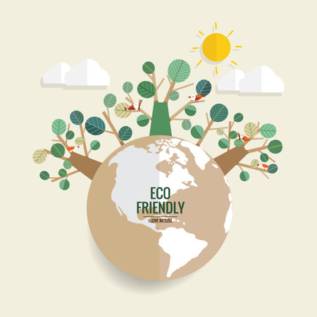 Abstract tree. Ecology concept with tree background. Vector illustration.のイラスト素材