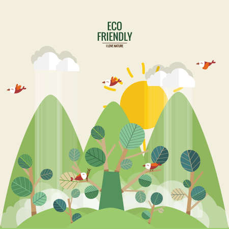 Abstract tree. Ecology concept with tree background. Vector illustration.のイラスト素材