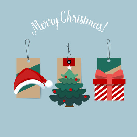 Christmas Sale Tags and Clearance Tags. Festive christmas design. Vector illustrationのイラスト素材