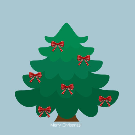 Decorated christmas tree. Holiday background. Merry Christmas and Happy New Year. Vector illustration.のイラスト素材
