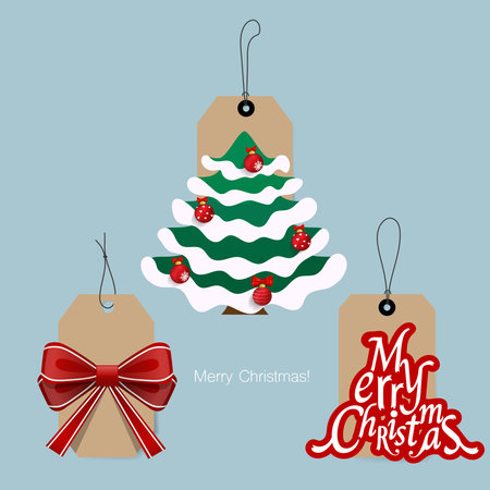 Christmas Sale Tags and Clearance Tags. Festive christmas design. Vector illustrationのイラスト素材