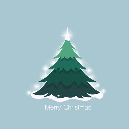 Decorated christmas tree. Holiday background. Merry Christmas and Happy New Year. Vector illustration.のイラスト素材