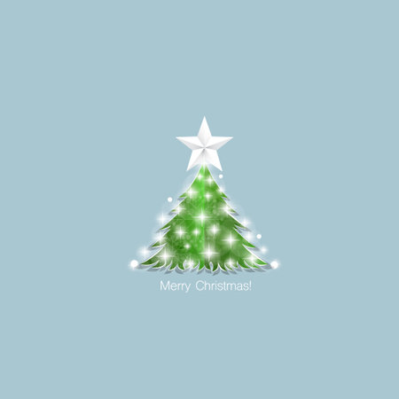 Decorated christmas tree. Holiday background. Merry Christmas and Happy New Year. Vector illustration.のイラスト素材