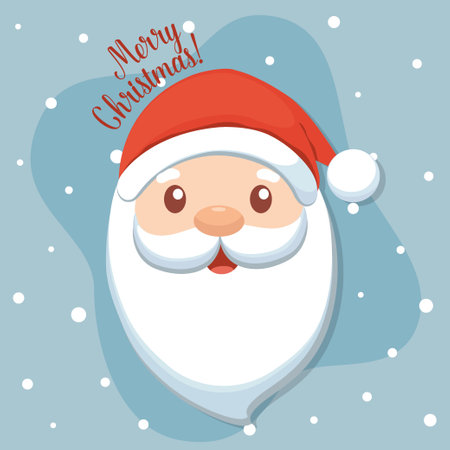 Christmas Santa Claus Cartoon. Merry Christmas and happy new year greeting card. Vector Illustrationのイラスト素材