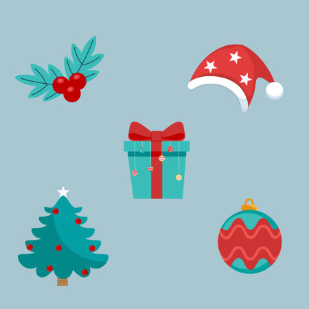 Decorative festive object. Merry Christmas and happy new year. Vector Illustrationのイラスト素材