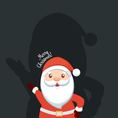 Christmas Santa Claus Cartoon. Merry Christmas and happy new year greeting card. Vector Illustrationのイラスト素材