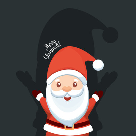 Christmas Santa Claus Cartoon. Merry Christmas and happy new year greeting card. Vector Illustrationのイラスト素材