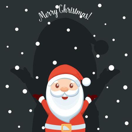 Christmas Santa Claus Cartoon. Merry Christmas and happy new year greeting card. Vector Illustrationのイラスト素材