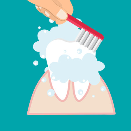 Dentist holding instruments and examining patient teeth. Teeth examination dentistry concept.Â のイラスト素材