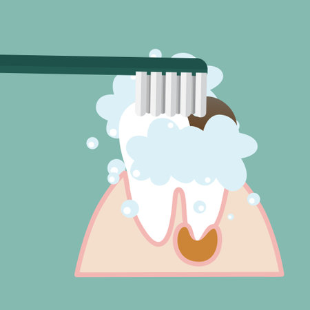 Dental instruments and Tooth. Teeth examination dentistry concept.Â のイラスト素材