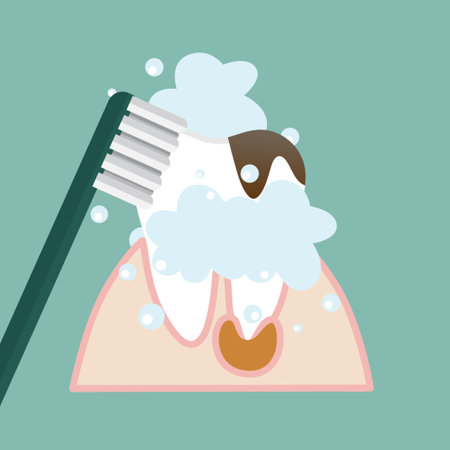 Dental instruments and Tooth. Teeth examination dentistry concept.Â のイラスト素材