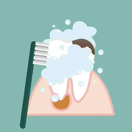 Dental instruments and Tooth. Teeth examination dentistry concept.Â のイラスト素材