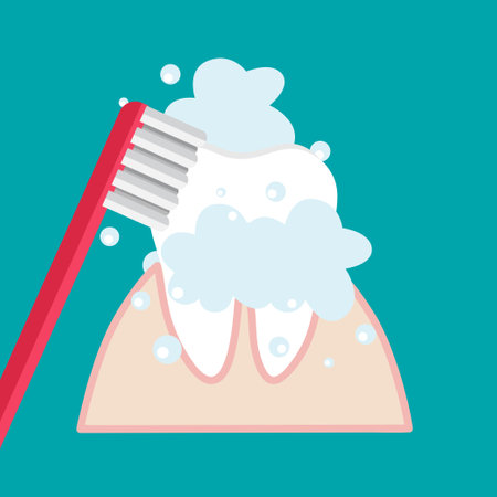 Dental instruments and Tooth. Teeth examination dentistry concept.Â のイラスト素材