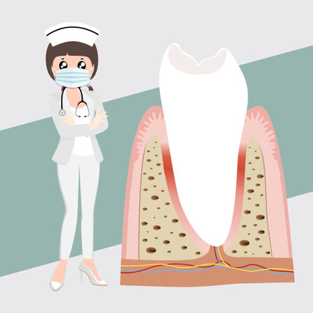 Dental instruments and Tooth. Teeth examination dentistry concept.Â のイラスト素材