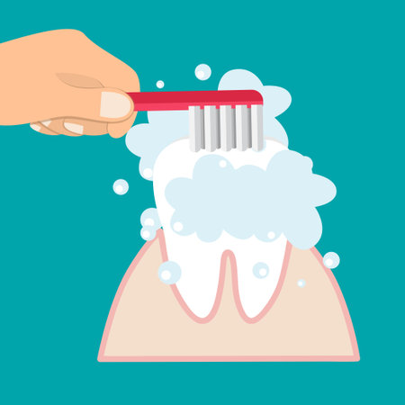 Dental instruments and Tooth. Teeth examination dentistry concept.Â のイラスト素材
