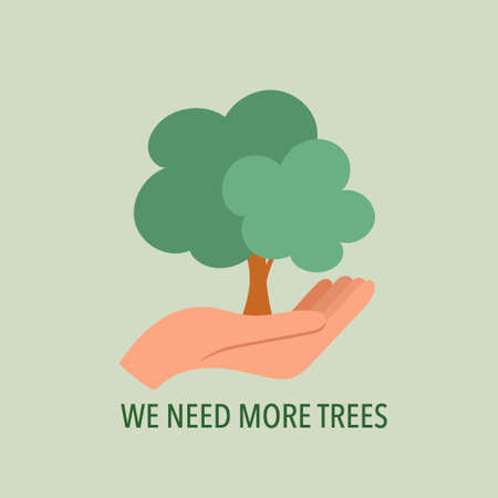ECO FRIENDLY. Ecology concept with Green Eco Earth and Trees. Vector illustrationのイラスト素材