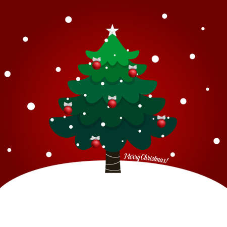 Decorated Christmas tree. Merry Christmas and Happy New Year background. Vector illustrationのイラスト素材