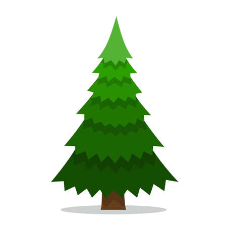 Decorated Christmas tree. Merry Christmas and Happy New Year background. Vector illustrationのイラスト素材