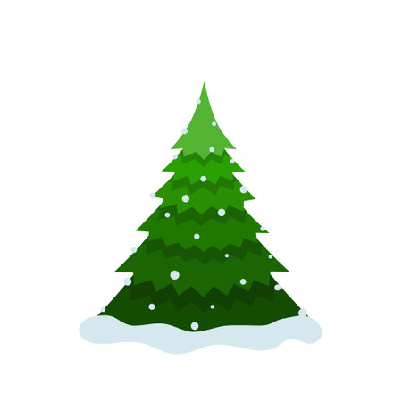 Decorated Christmas tree. Merry Christmas and Happy New Year background. Vector illustrationのイラスト素材