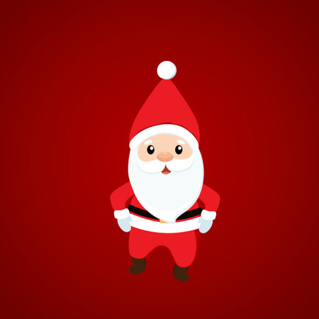 Christmas Greeting Card with Santa Claus. Vector illustrationのイラスト素材