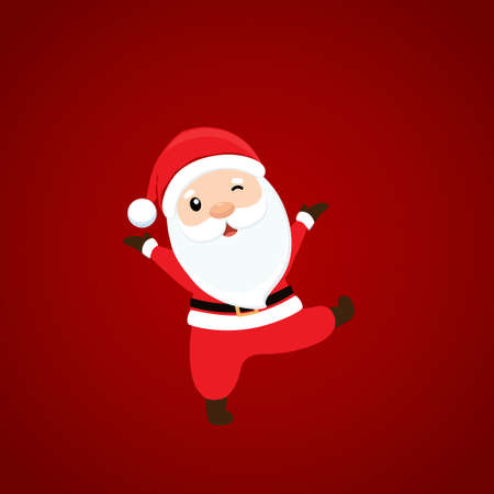 Christmas Greeting Card with Santa Claus. Vector illustrationのイラスト素材