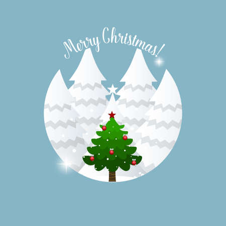 Christmas Greeting Card with Santa Claus. Vector illustrationのイラスト素材