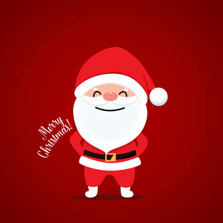 Christmas Greeting Card with Santa Claus. Vector illustrationのイラスト素材
