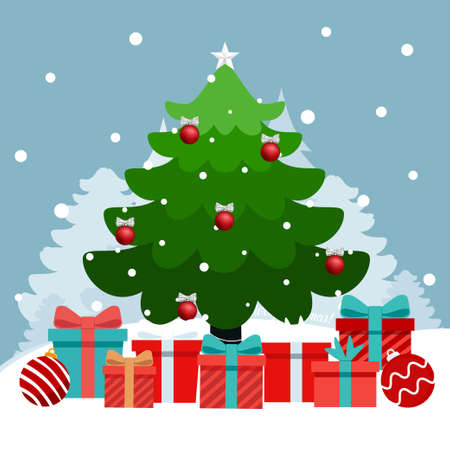 Christmas Greeting Card with Santa Claus. Vector illustrationのイラスト素材