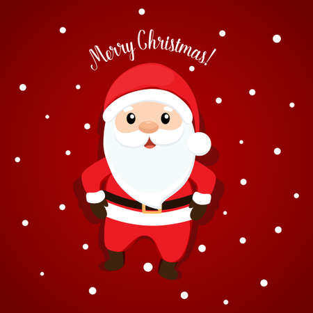 Christmas Greeting Card with Santa Claus. Vector illustrationのイラスト素材