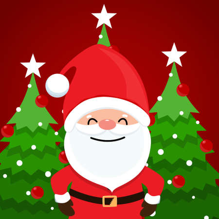 Decorated Christmas tree. Merry Christmas and Happy New Year background. Vector illustrationのイラスト素材